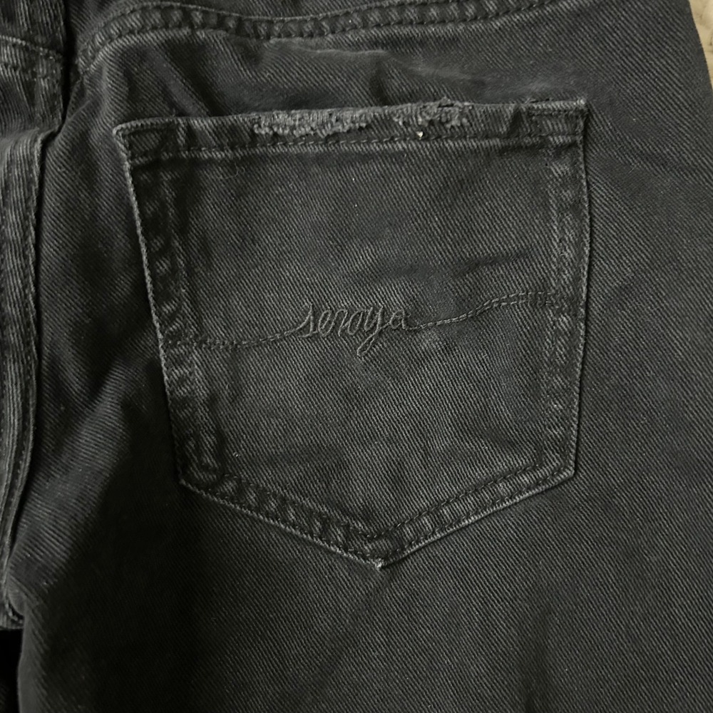 SER.O.YA Stone Black Christy Cut-Out Double Waistband Straight Leg Jeans Size 23 - Picture 6 of 8